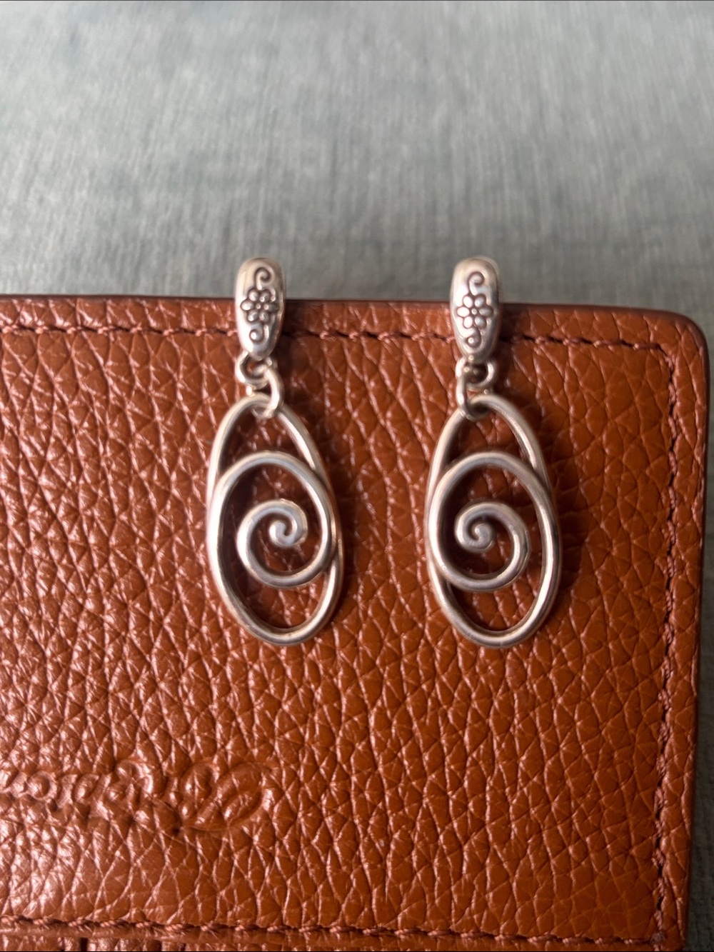 Brighton Silver Rock and Scroll Drop Earrings